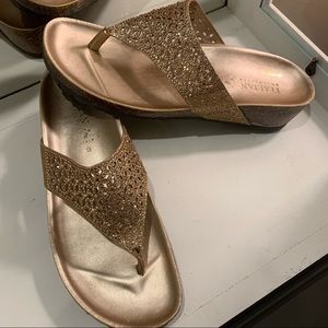 Italian Shoemaker Eloise Gold Sparkle Sandals